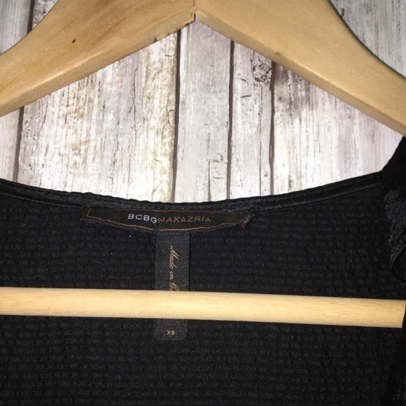 BCBG Black Silk Cinched Bottom Blouse - Picture 4 of 4